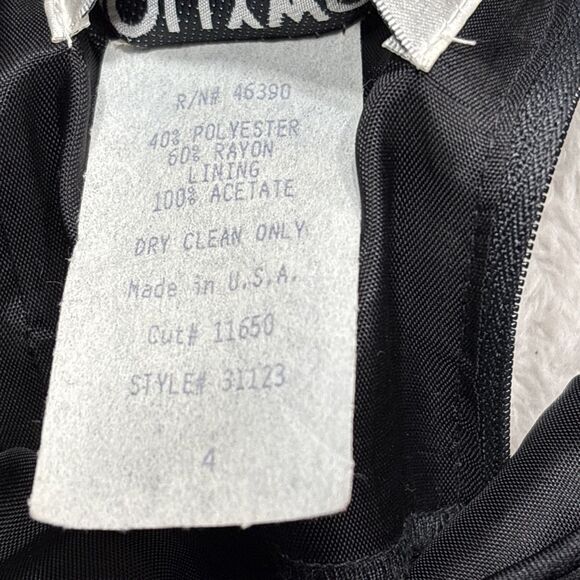 Vtg Hollywood Nites Velvet Cocktail Dress Size 4 Floral Brocade Long Sleeve USA - Picture 6 of 8